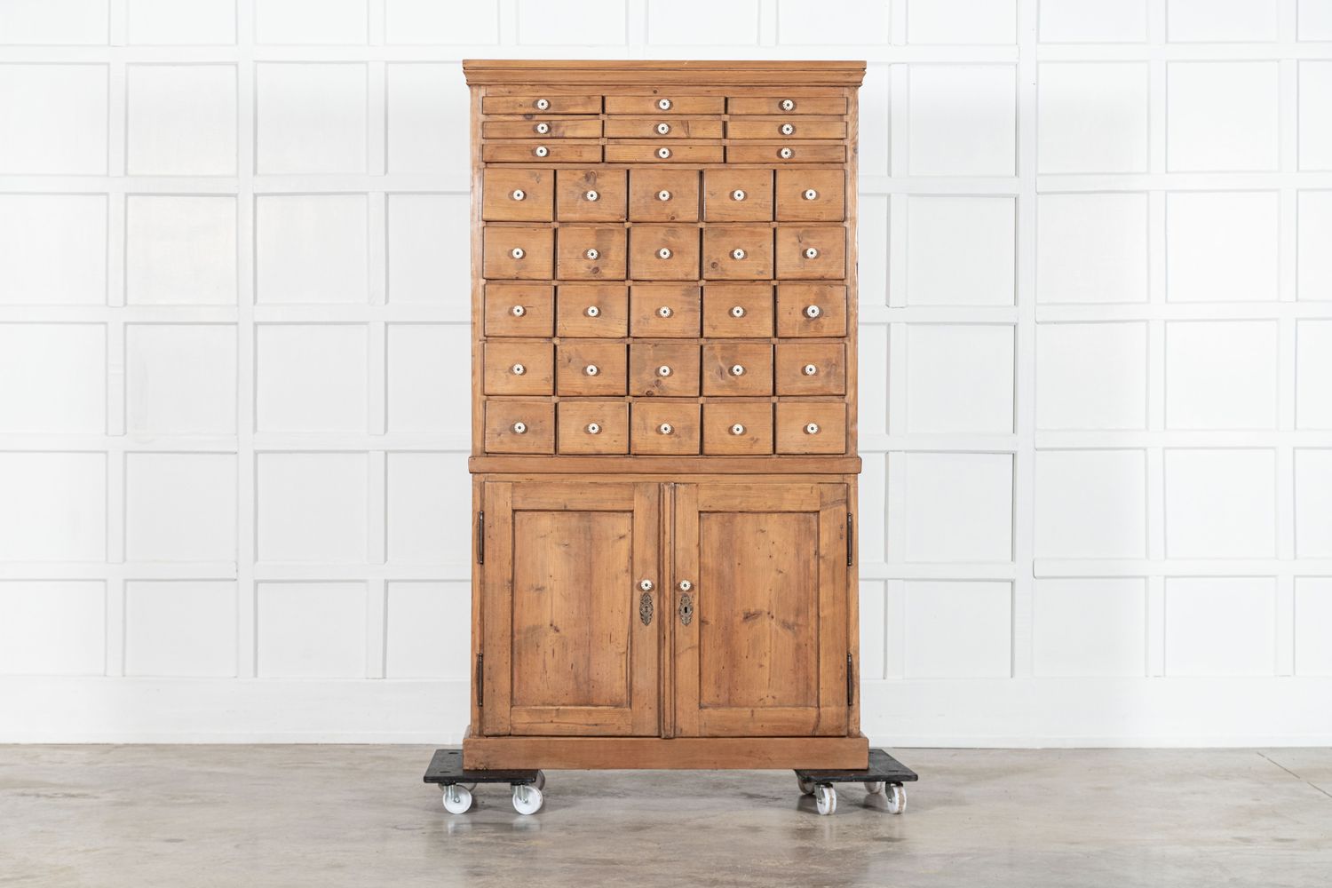 French 19thC Pine Haberdashery Cabinet