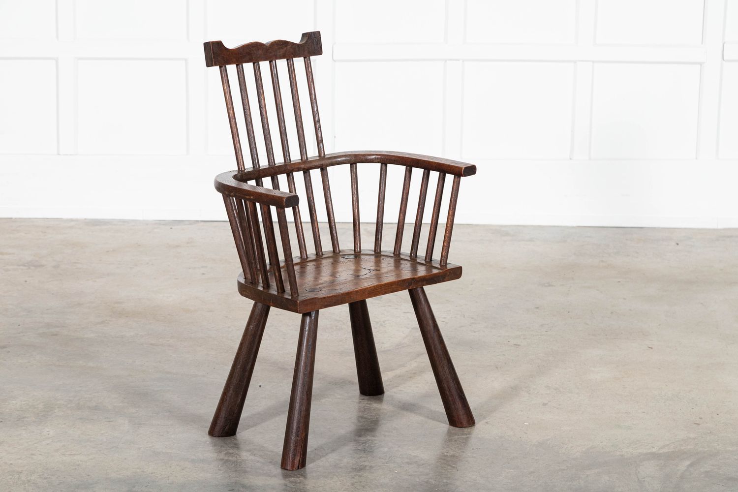 Irish 19thC Vernacular Oak & Elm Famine Chair