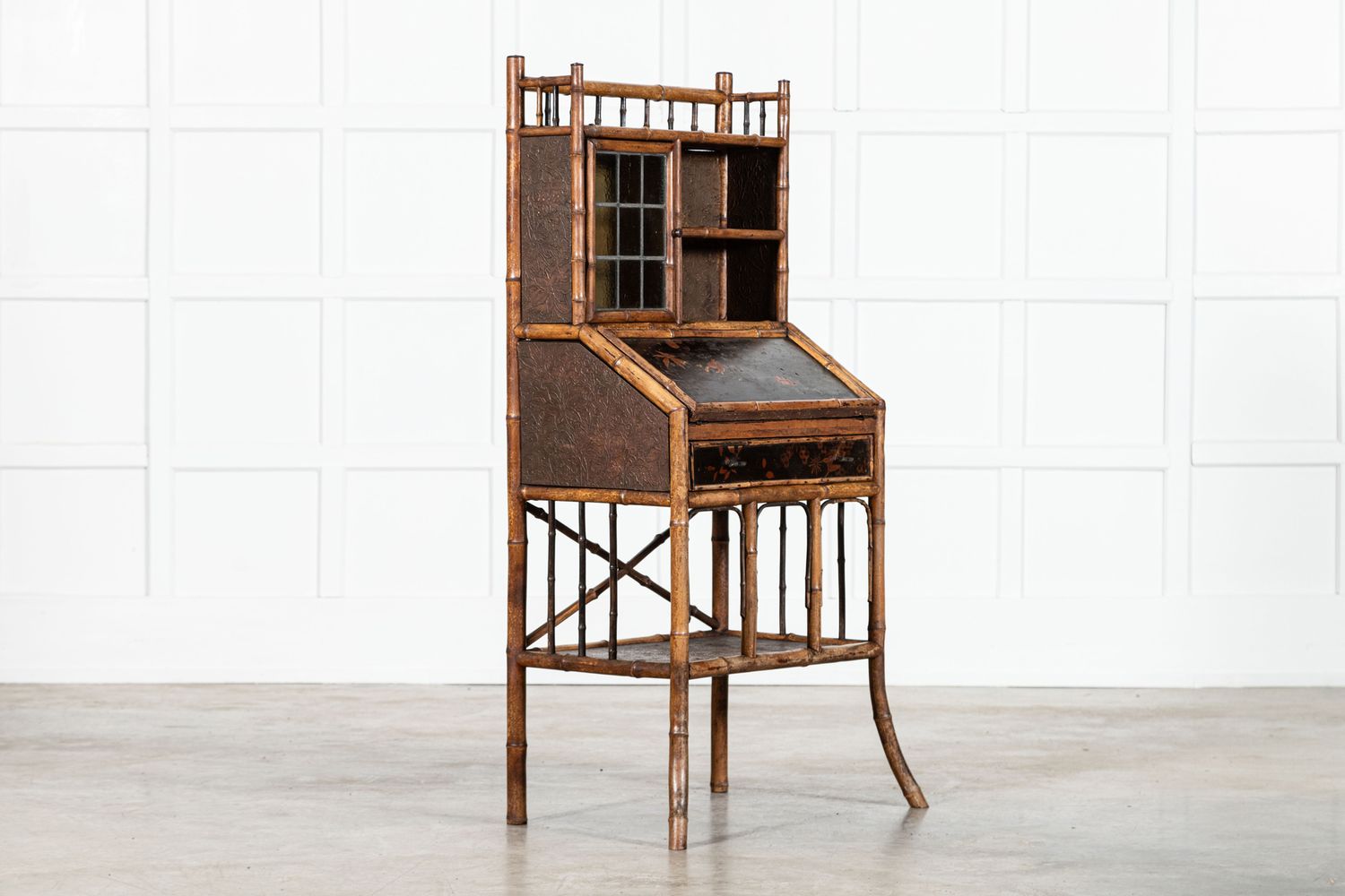 19thC English Bamboo Bureau