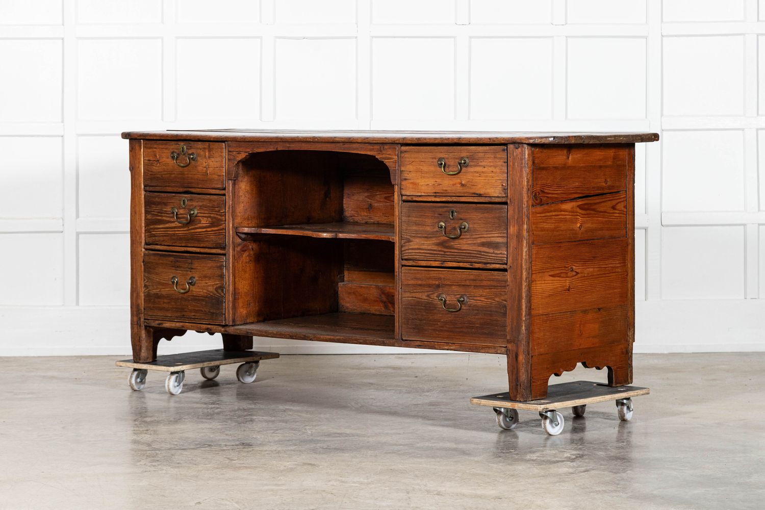 Large Georgian English Pine Dresser Base