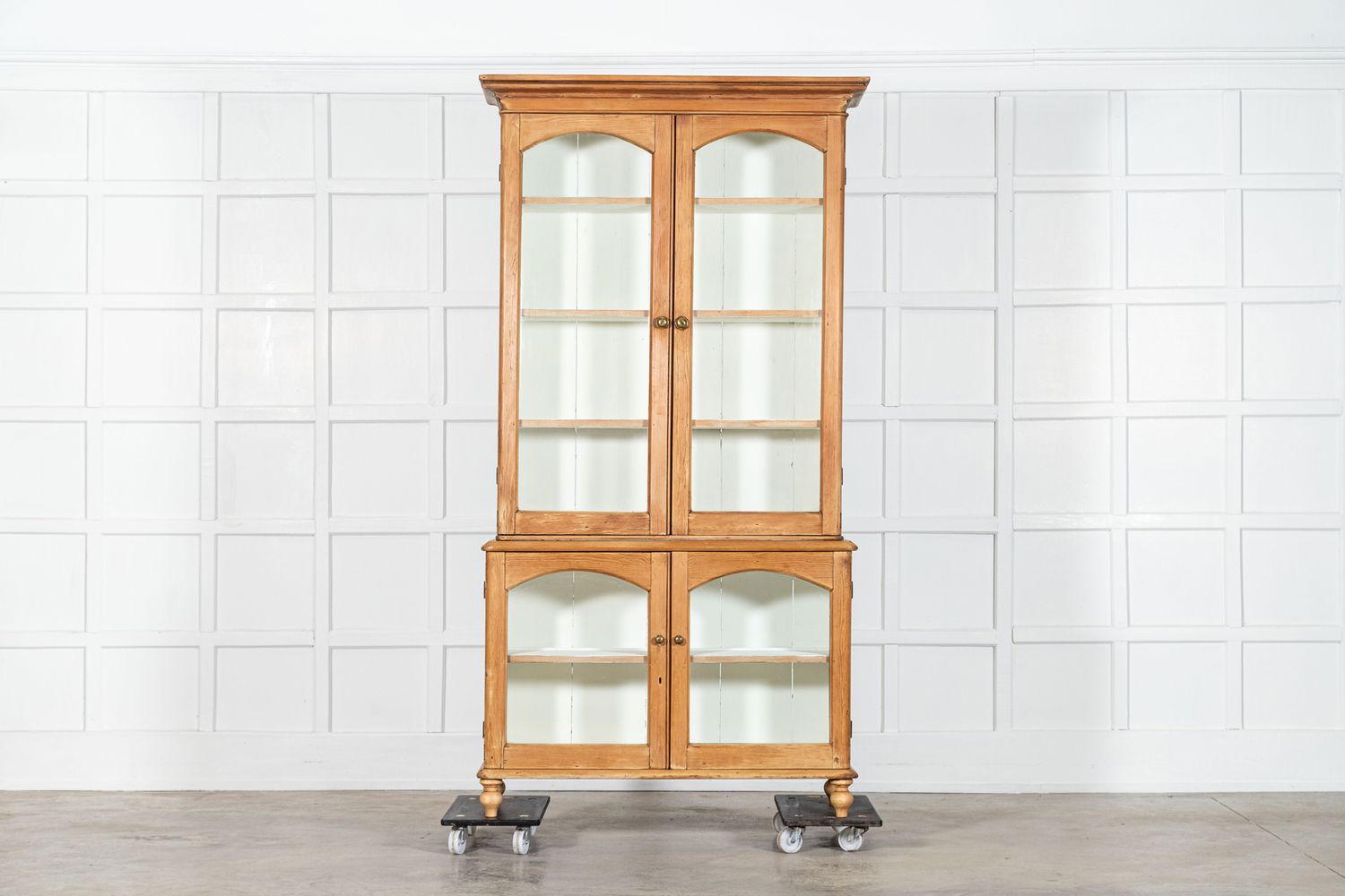 Large 19thC English Pine Glazed Cabinet