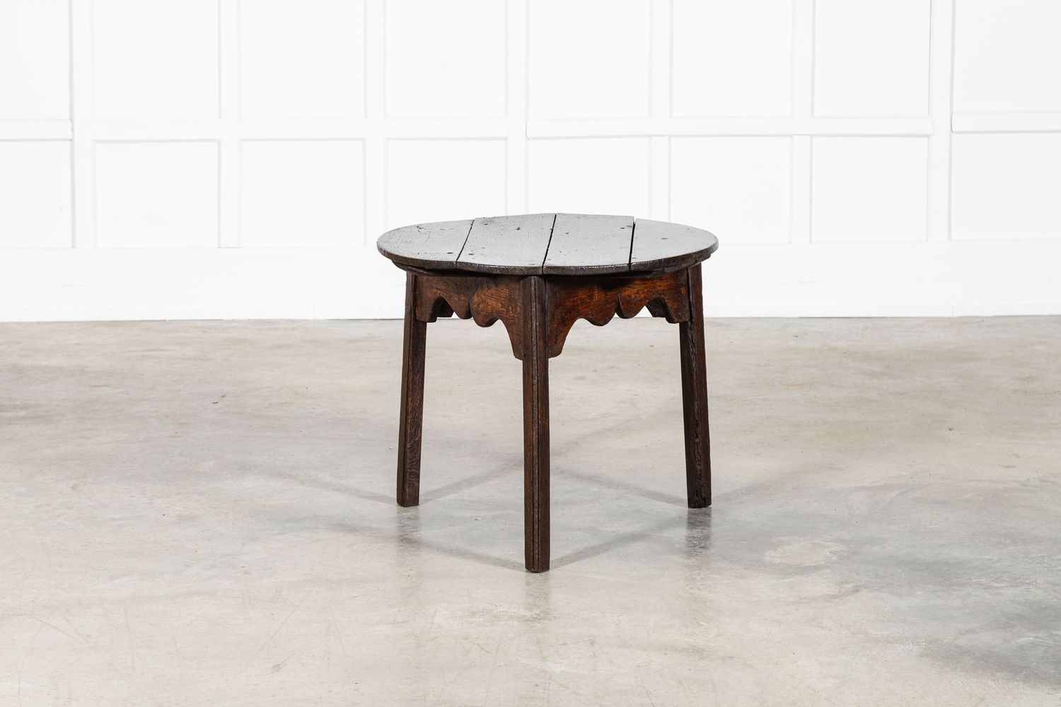18thC English Vernacular Oak Cricket Table