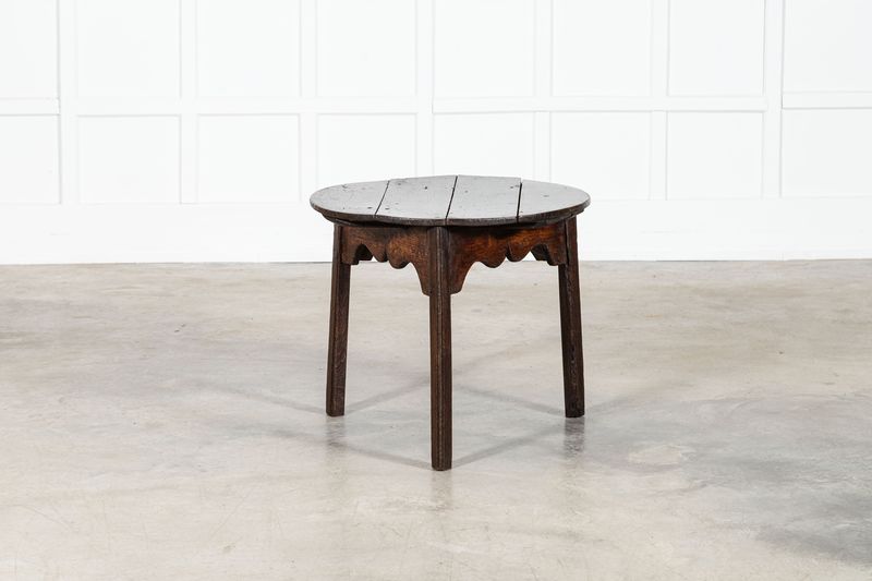 18thC English Vernacular Oak Cricket Table