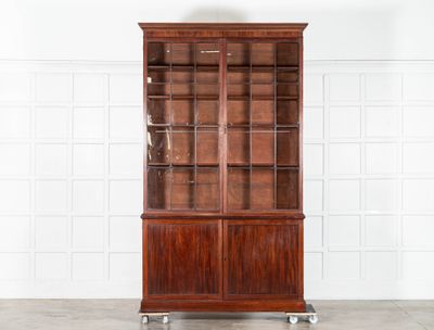 Monumental Irish Georgian Mahogany Glazed Bookcase