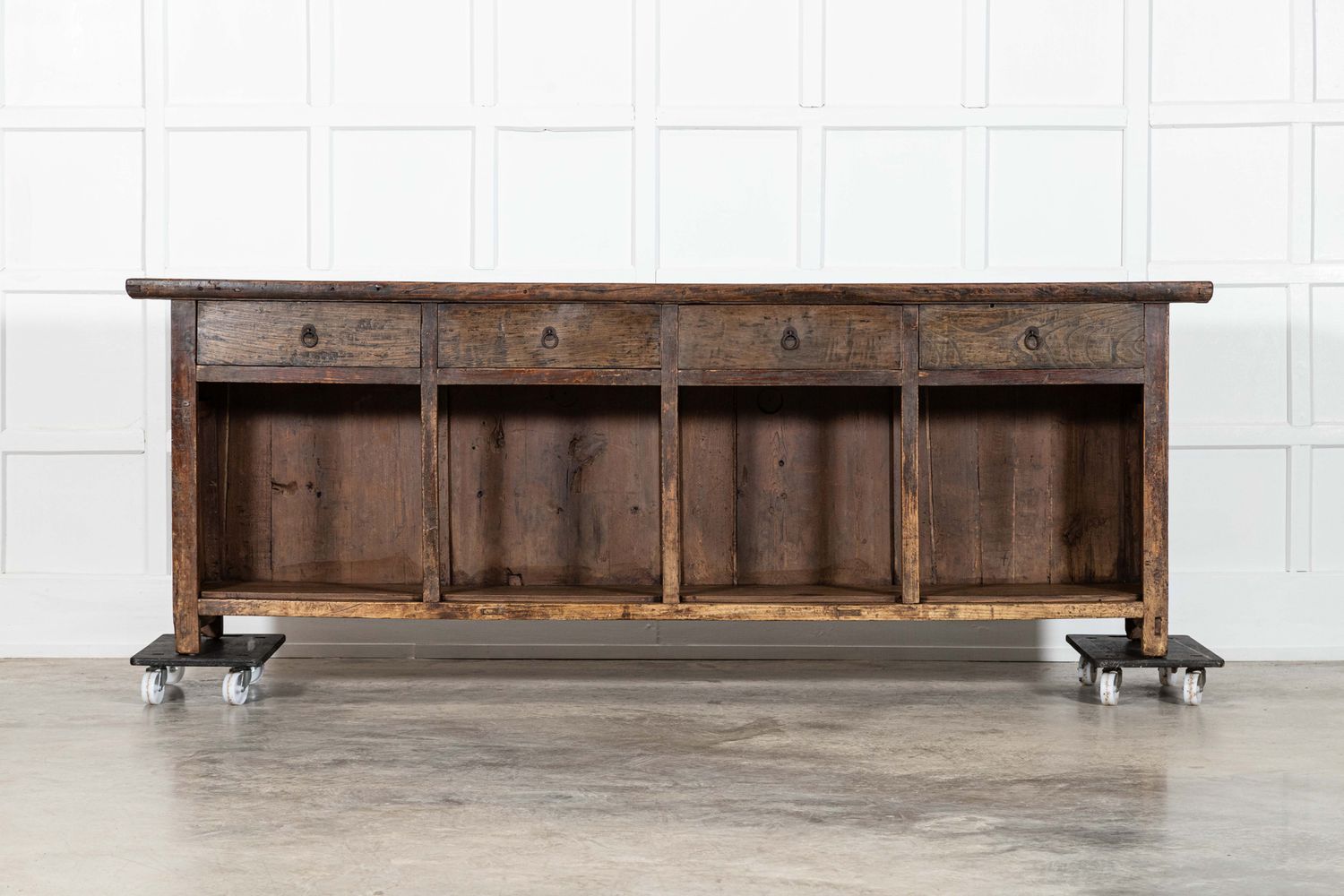 Large French 19thC Elm & Fruitwood Counter Buffet