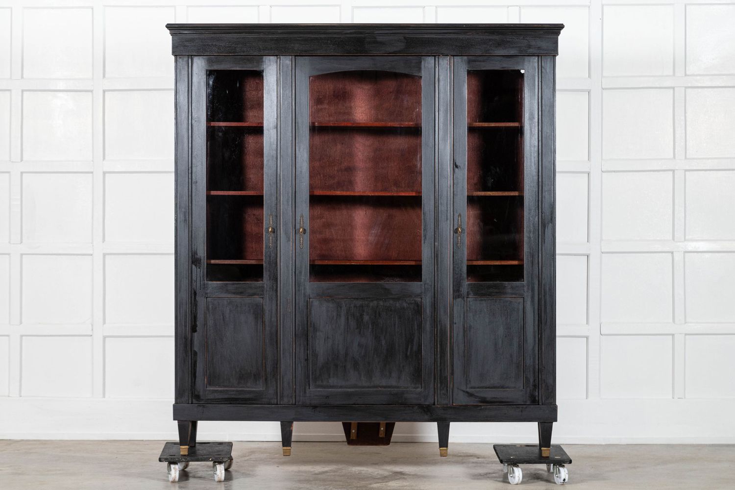 Large 19thC French Ebonised Mahogany Glazed Vitrine / Bookcase / Armoire