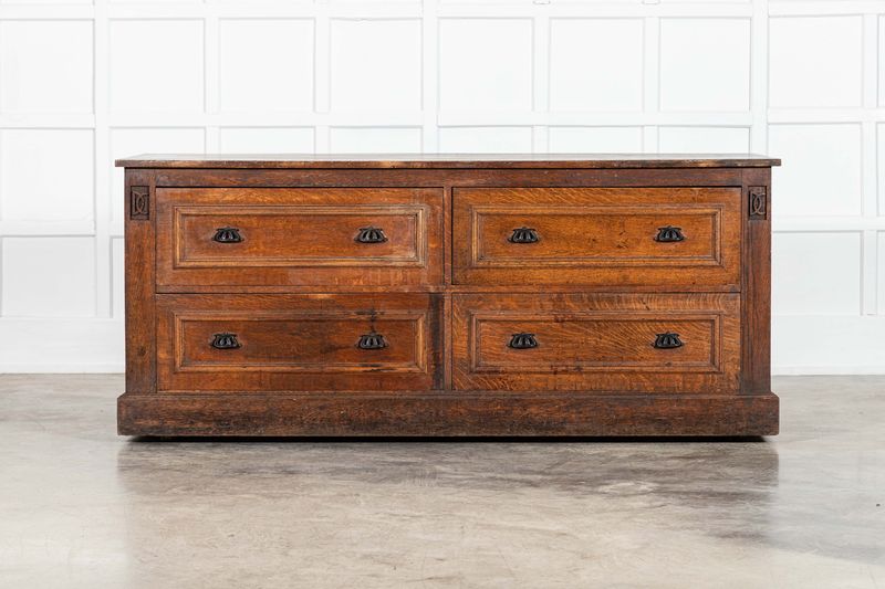 Large English Oak Haberdashery Shop Counter