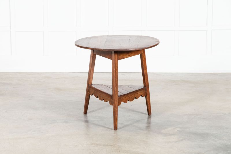 19thC English Vernacular Elm Cricket Table