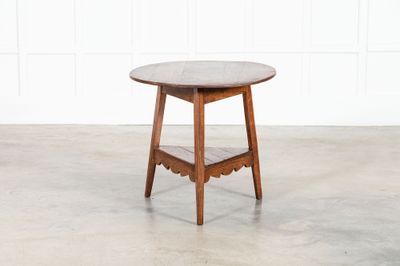19thC English Vernacular Elm Cricket Table