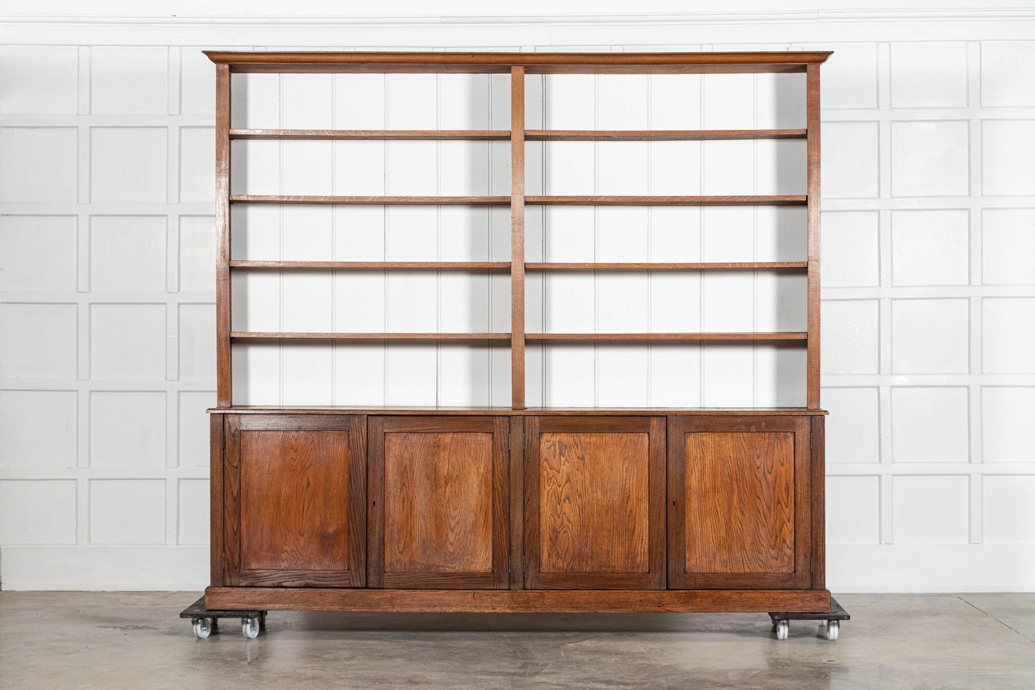 Monumental English Oak Library Bookcase