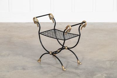 Maison Jansen Swan Stool in Empire Style with Paw Feet
