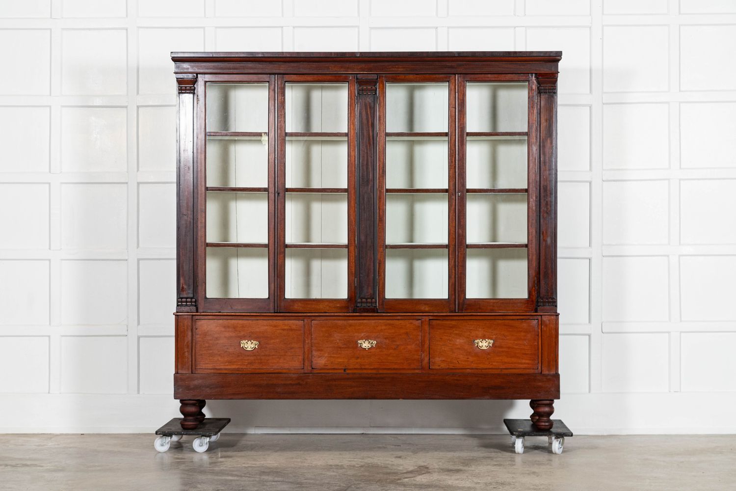 Large 19thC English Glazed Mahogany Bookcase
