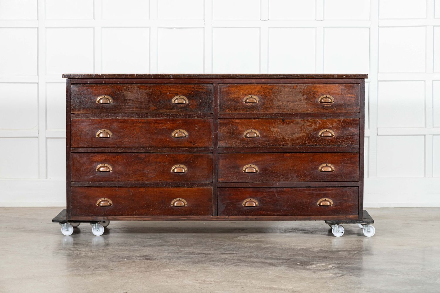 Large English Mahogany Haberdashery Drawers / Counter