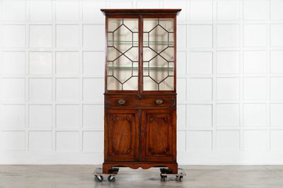 George III English Mahogany Glazed Bookcase Secretaire George III English Mahogany Glazed Bookcase Secretaire