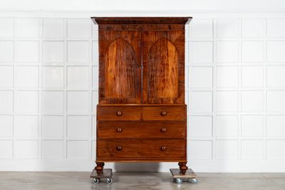 George III  English Mahogany Linen Press