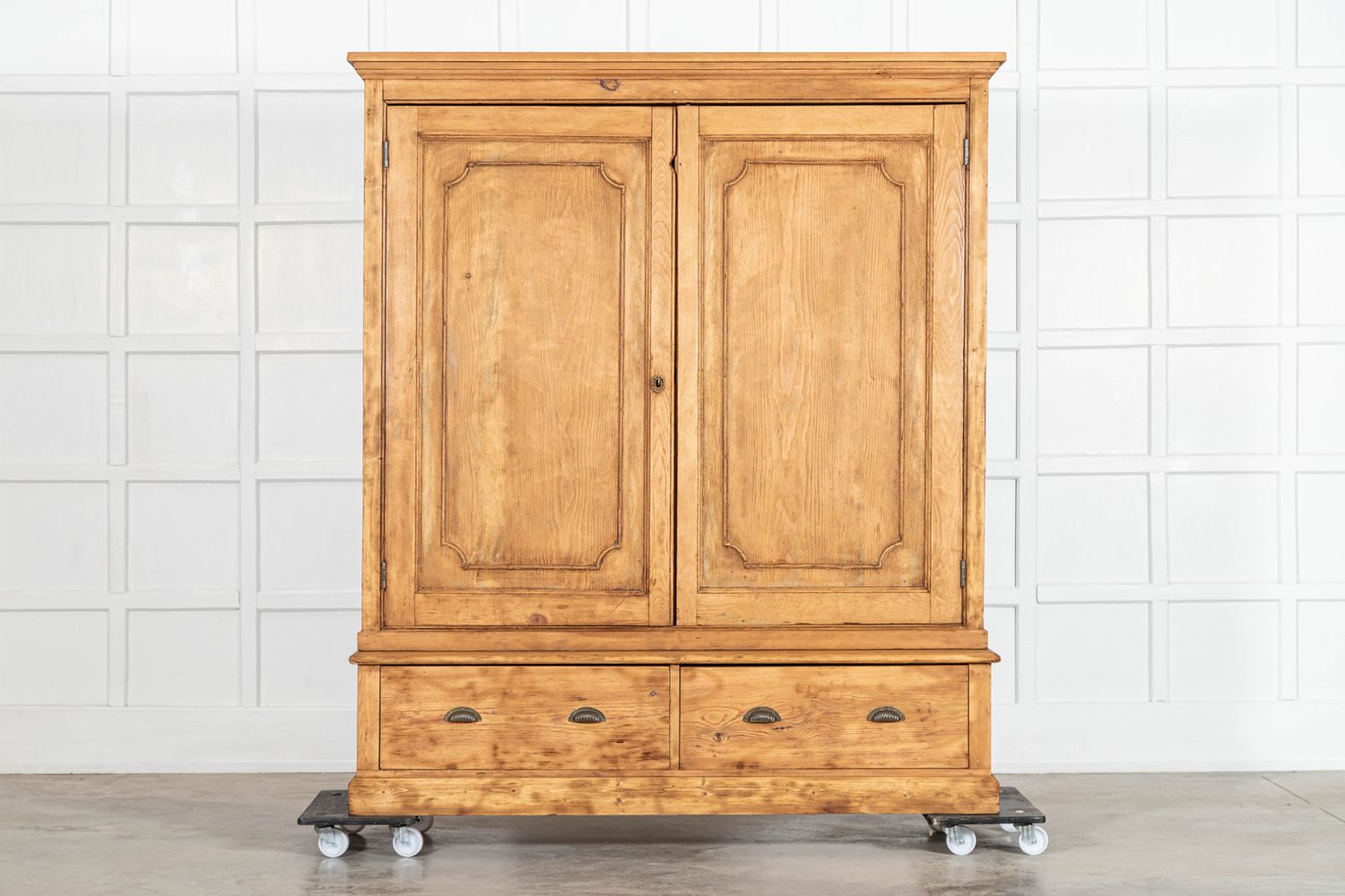 Large English 19thC Pine Housekeepers Cupboard