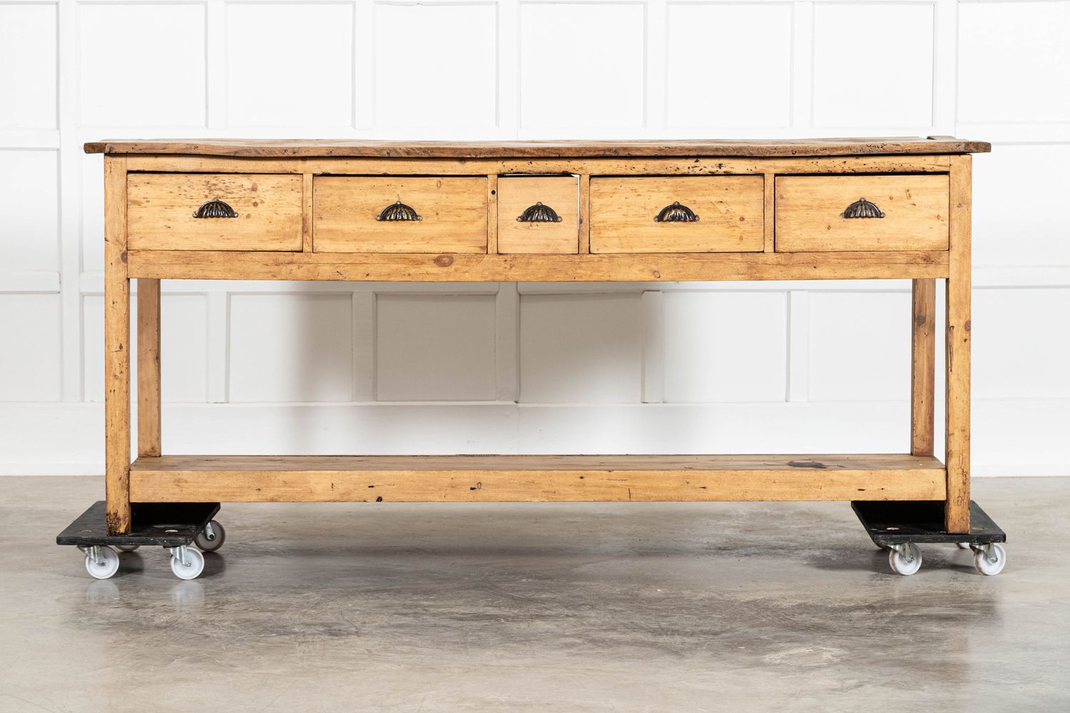 Estate Made Georgian Bleached Country Elm & Pine Dresser Base