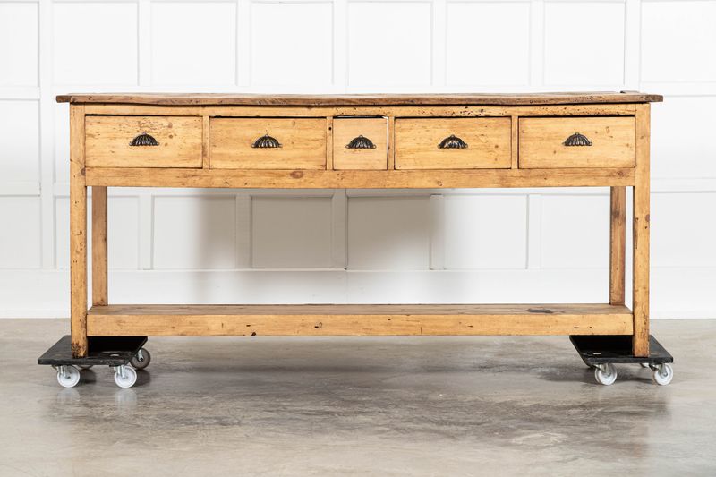 Estate Made Georgian Bleached Country Elm & Pine Dresser Base