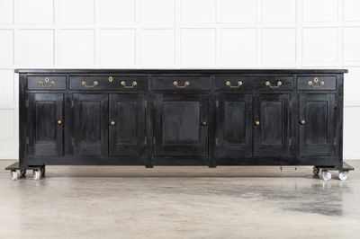 Monumental 19thC English Ebonised Pine Dresser Base