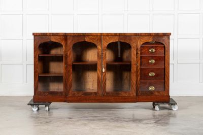 English Regency Mahogany Breakfront Sideboard