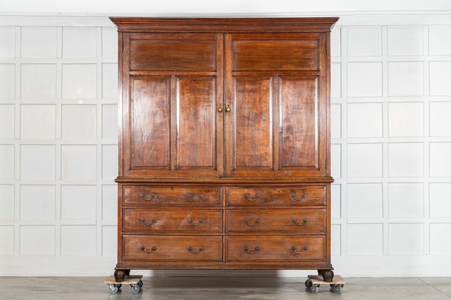 Large English 19thC Oak Housekeepers Cupboard