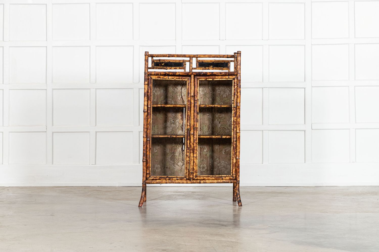 19thC English Bamboo Glazed Cabinet