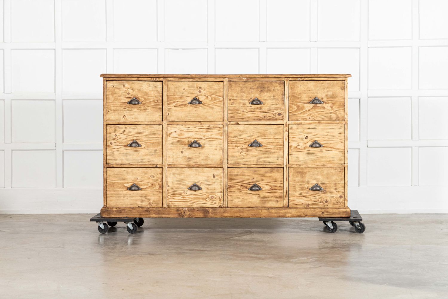 Large 19thC English Pine Haberdashery Drawers