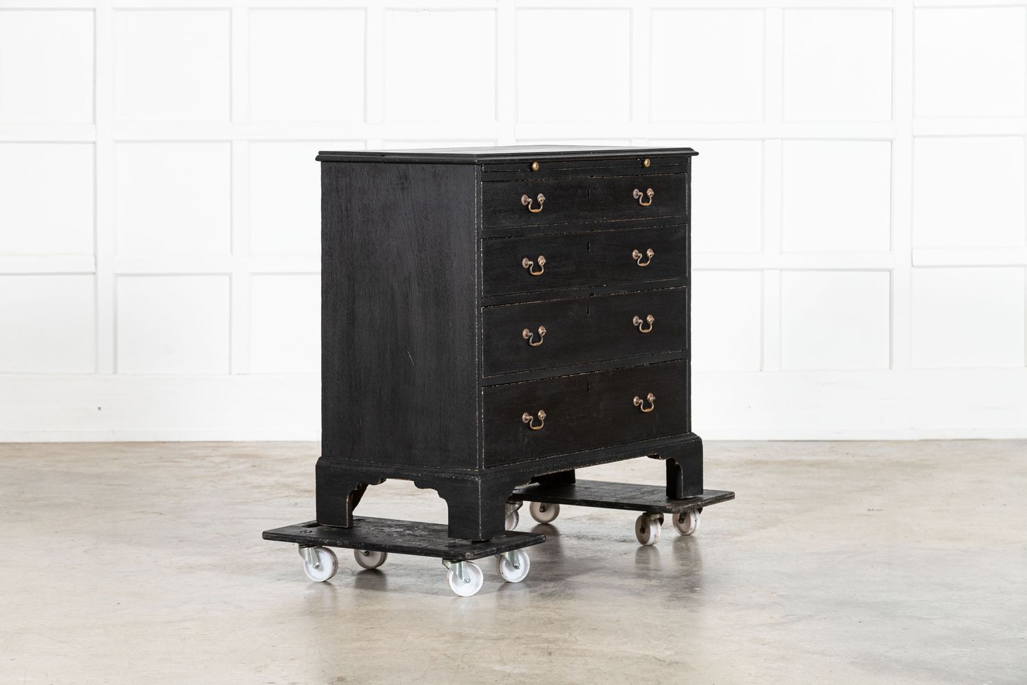 George III Ebonised  Mahogany Graduated Writing Chest Drawers