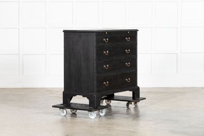 George III Ebonised  Mahogany Graduated Writing Chest Drawers