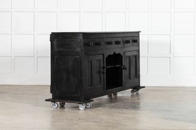 19thC English Country Ebonised Pine Dresser Base