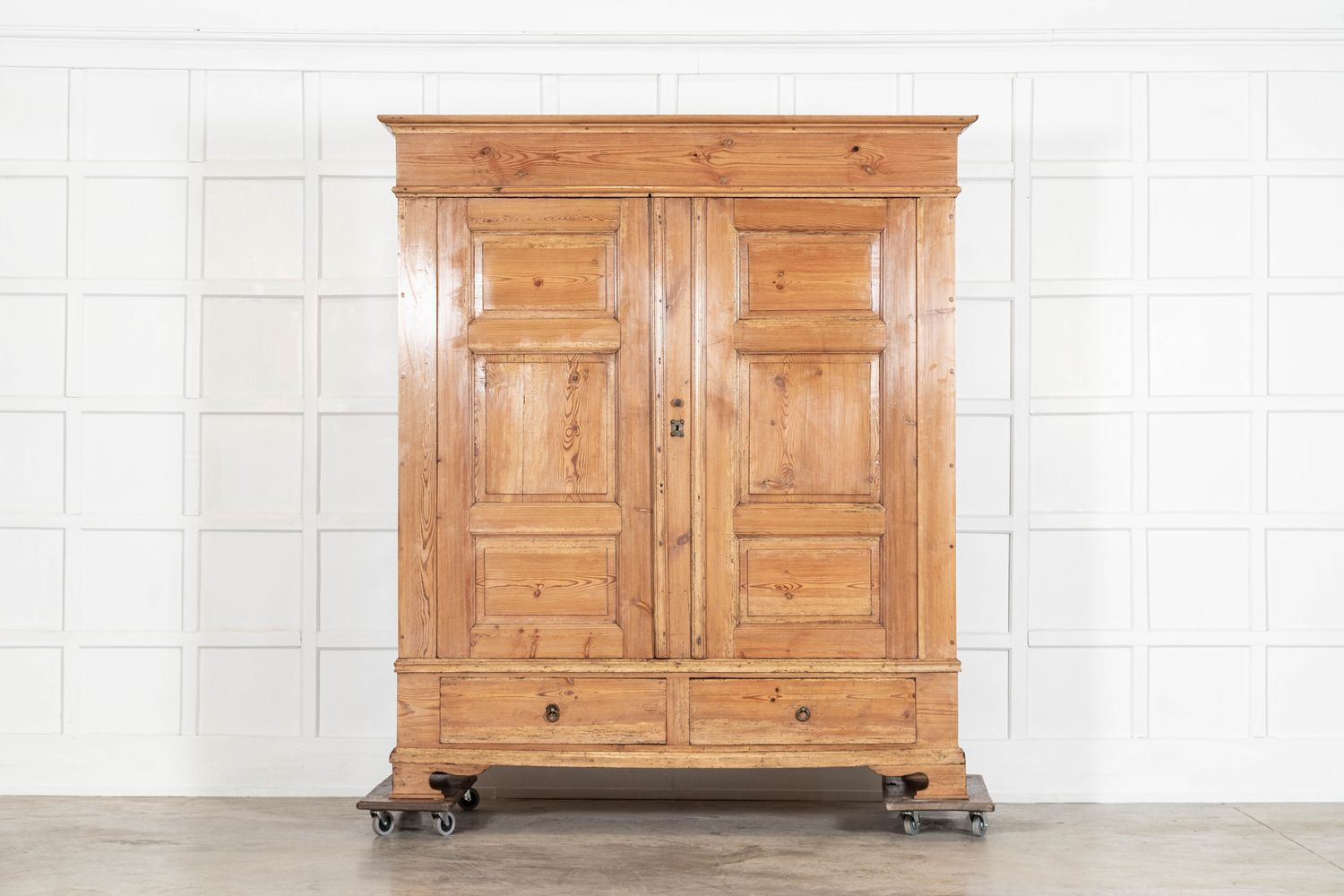 Large 18thC English Pine Armoire Cupboard