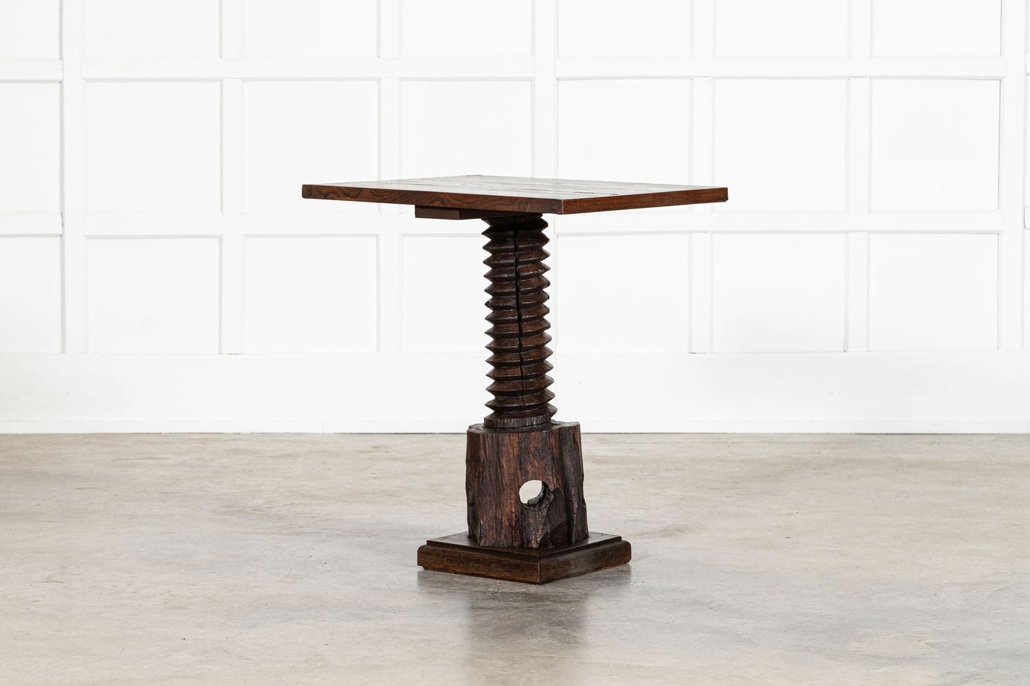 French Elm Corkscrew Side Table