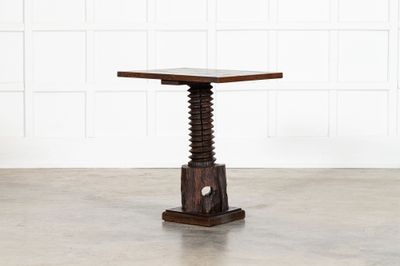 French Elm Corkscrew Side Table