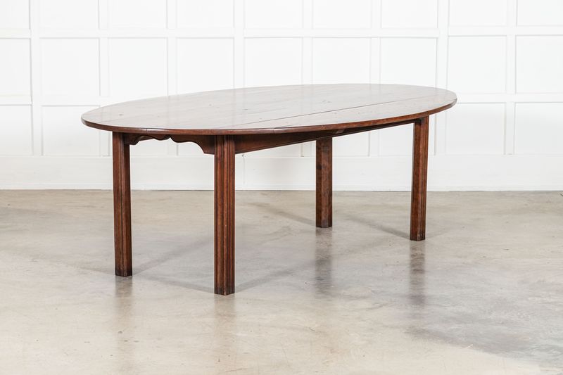 Large 19thC English Cherry Oval Dining Table