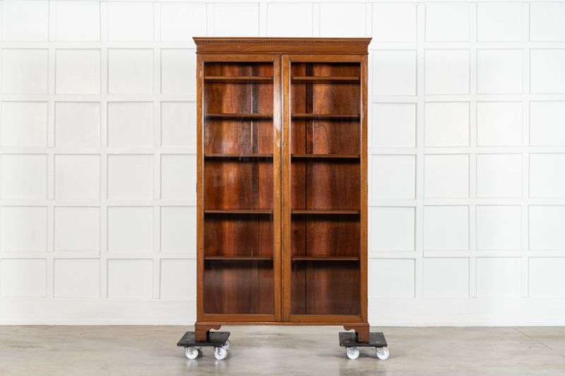 English Mahogany Glazed Bookcase