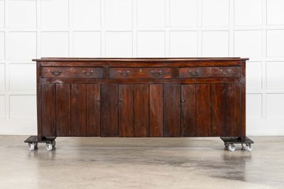 Large English 19thC Elm Dresser Base