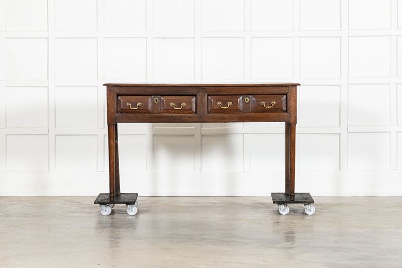 George III English Vernacular Oak Dresser Base George III English Vernacular Oak Dresser Base