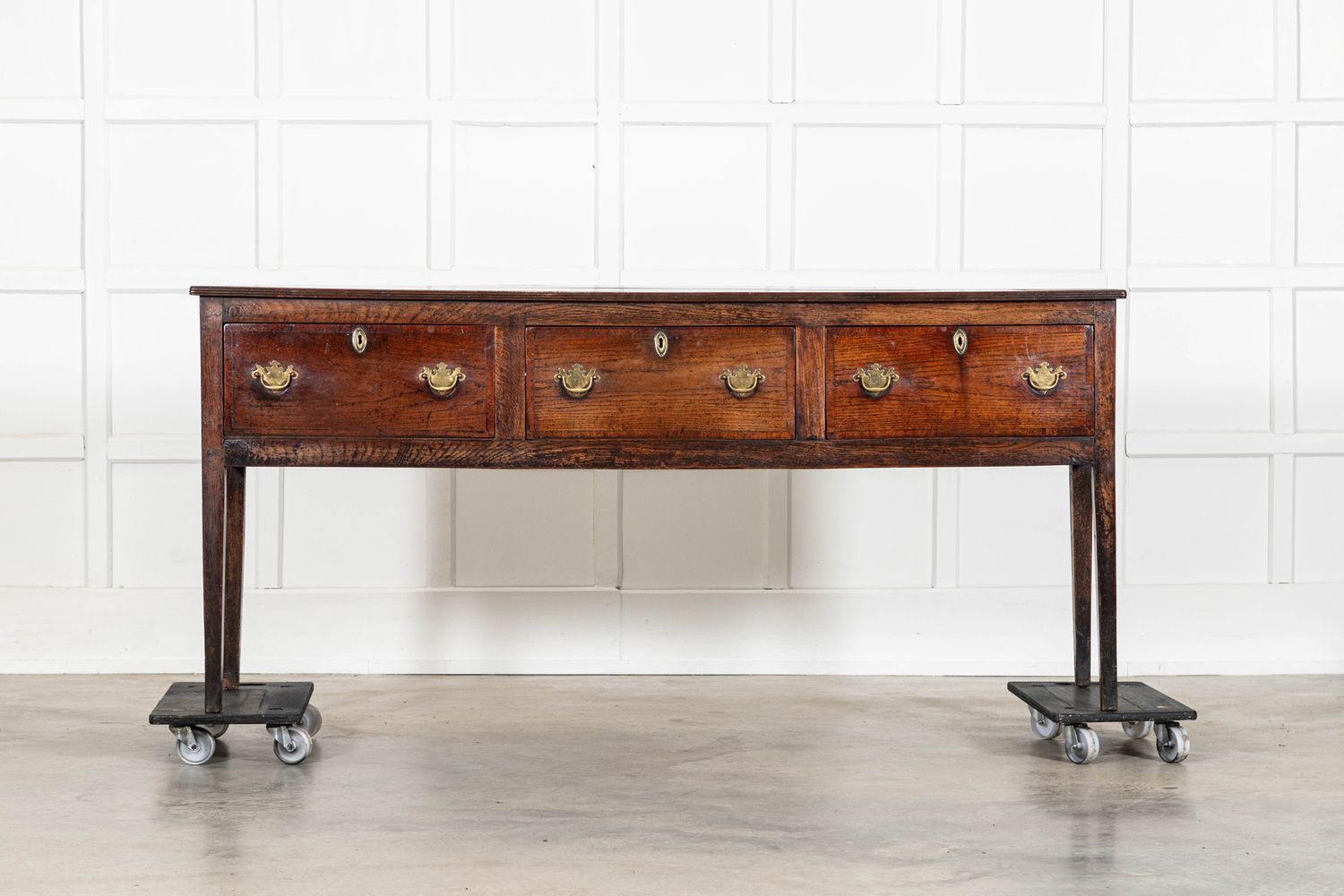 English Georgian Oak Dresser Base