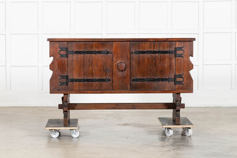 French Brutalist Pine Sideboard French Brutalist Pine Sideboard