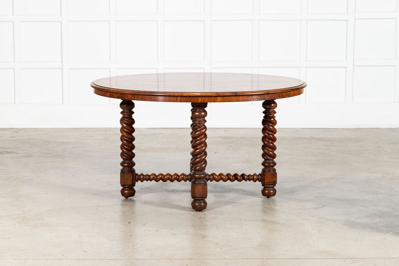 English 19thC Burr Walnut Centre Table