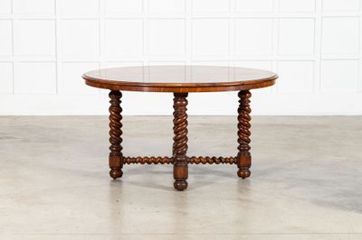 English 19thC Burr Walnut Centre Table