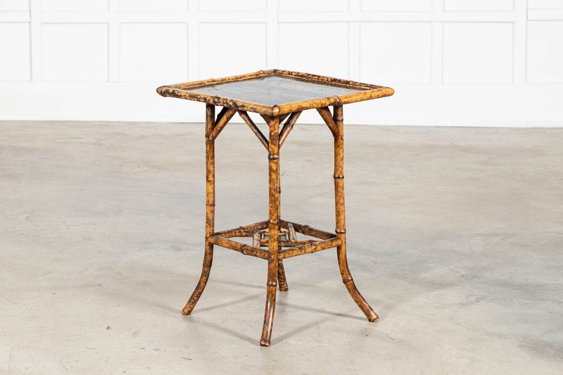 English 19thC Bamboo Lacquer Side Table