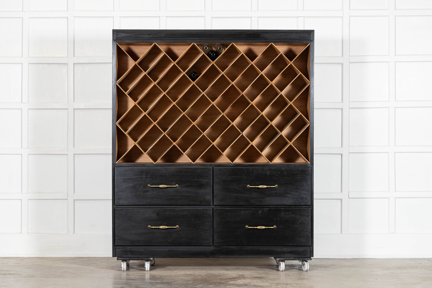 English Ebonised Beech Haberdashery Cabinet English Ebonised Beech Haberdashery Cabinet