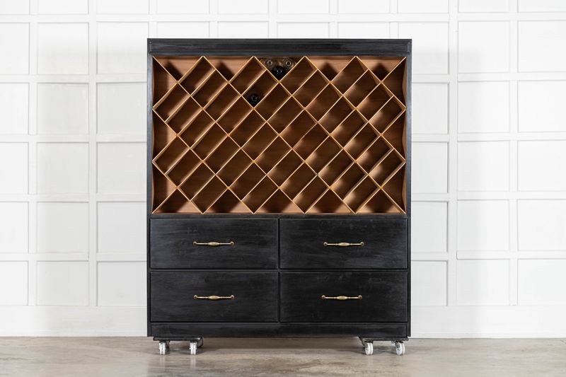 English Ebonised Beech Haberdashery Cabinet English Ebonised Beech Haberdashery Cabinet