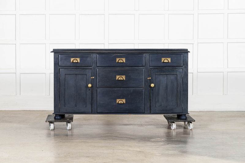 19thC English Painted Pine Dresser Base 19thC English Painted Pine Dresser Base