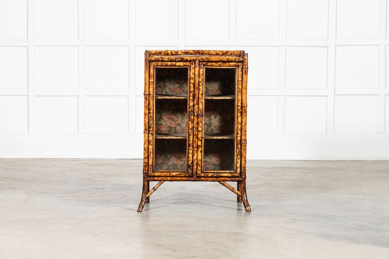 English 19thC Bamboo & Lacquered Glazed Cabinet English 19thC Bamboo & Lacquered Glazed Cabinet