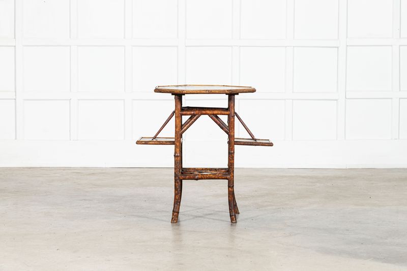 English 19thC Bamboo Lacquered Octagonal Side Table English 19thC Bamboo Lacquered Octagonal Side Table