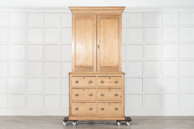 19thC English Pine Linen Cupboard 19thC English Pine Linen Cupboard