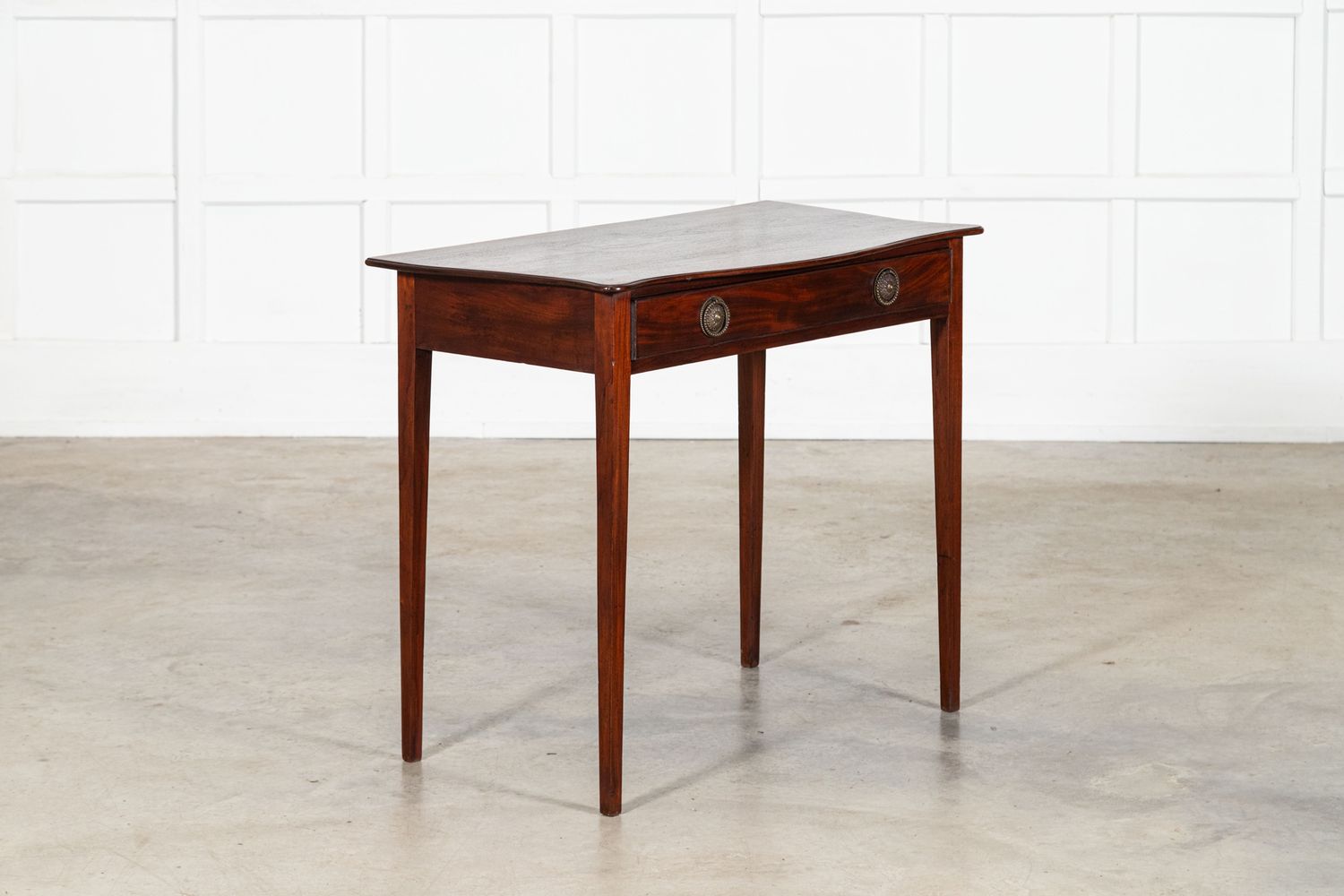English Georgian Serpentine Mahogany Side Table