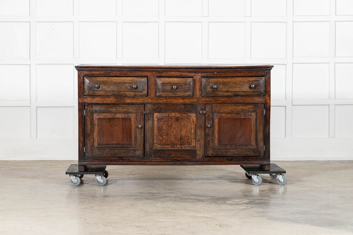 English 18thC Vernacular Oak Dresser Base